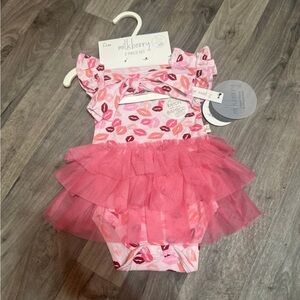 Pink Lip Print Bodysuit